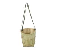 STOBAZA Handwoven Bamboo Shoulder Basket for Picnic Essentials and Small Household Items, Spacious 30x26x26cm Storage with Natural Farmhouse Style for Outdoor Use and Garden Harvests