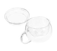 STOBAZA Heat Resistant Glass Tea Cup with Lid and Infuser Loose Leaf Tea Maker for Coffee Milk and Hot Beverages Easy Clean Home Drinking Glassware