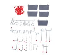 STOBAZA Heavy Duty Metal Pegboard Hooks Kit Adjustable Garage Wall Storage Organizer for Tools Workbench Basement Craft