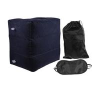 STOBAZA Inflatable Foot Rest Pillow Adjustable Air Cushion for Travel Airplane Office Home with Double Valve Fast Inflate Deflate for Leg Circulation and Back Relief