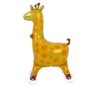 STOBAZA Inflatable Giraffe Balloon with Wheels Jungle Theme Party Decoration Unique Birthday Supplies for Showers Celebrations Sturdy Reusable Foil Balloon Easy to Inflate Versatile Decor