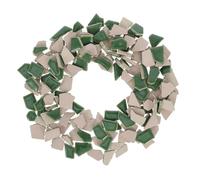 STOBAZA Irregular Small Ceramic Tiles Pack Green Polished Porcelain Pieces for DIY Mosaic Crafts Detailed Art Projects Home Decoration and Creative Ceramic Ornaments