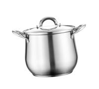 STOBAZA Large Capacity Stainless Steel Stock Pot with Lid for Home Cooking Thickened Bottom for Even Heating Anti-Spill Rim Double Handles for Stews Soups and Meal Prep