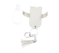 STOBAZA Leakproof Portable Bottle Cover Keychain with Plastic Container and Leather Case Travel-friendly Hand Keyring for Perfume Lotion and Liquid Storage Sealing for Outdoor Shopping and