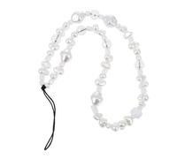 STOBAZA Lightweight Imitation Pearl Phone Lanyard with Anti-lost Wrist Strap Short Mobile Phone Rope Stylish DIY Pendant Chain for Everyday Use