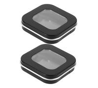 STOBAZA Magnetic Empty Eyeshadow Tray 2pcs Portable Loose Powder Makeup Storage Case Refillable Cosmetic Magnet Box for Travel and Daily Use