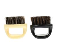 STOBAZA Men’s Beard Brush 2pcs Boar Bristle Hair Brush for Broken Hair Cleaning and Grooming Handheld Styling Tool for Barber Shop and Personal Use
