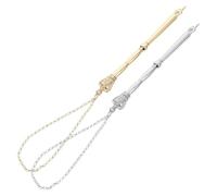 STOBAZA Metal Torah Pointer Bible Reading Tool with Design 2pcs 17cm Gold Silver Yad Finger Guide Portable Jewish Reading Pointer for Jewish Scrolls for Home, School,