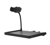 STOBAZA Microphone Stand Tray with Sound Card Holder Multifunctional Mic Rack Clip for Live Streaming Stage Office Compatible with Various Mic and Photography Supports Small Design