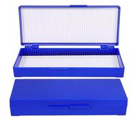 STOBAZA Microscope Slide Storage Box Made of Sturdy Abs Material for 50 Slides 2pcs with Numbered Positions and Top-hinged Lid Easy to Clean and Secure, for Lab and Classroom Use