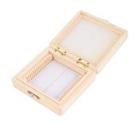STOBAZA Microscope Slide Storage Box Wooden Organizer for Slides Reusable Specimens Holder for Biological Study and Observation