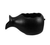 STOBAZA Mini Ceramic Fountain with Open Top Planter Stable Flat Base Waterfall Feature for Garden Patio Indoor Outdoor Fish Tank Decoration Plant Friendly Hydroponic Jar