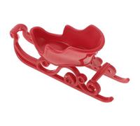 STOBAZA Mini Christmas Sleigh Ornament Red Plastic Xmas Sleigh Decoration 7cm Small Santa Sled Figurine for Christmas Village and Table Centerpiece