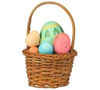 STOBAZA Mini Decorative DIY Prop Basket 8x5cm Handheld Woven Rattan Storage Basket for Children Desktop Ornament Easter and Christmas Decorations