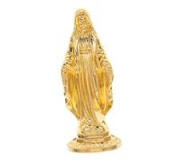 STOBAZA Mini Gilded Mary Statue Small Catholic Blessed Mother Figurine Elegant Prayer Sculpture Christmas Ornament Religious Home Decor Gift for Devotional Blessings