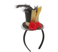 STOBAZA Mini Vintage Top Hat Headband Lightweight Hair Decoration for Women Adults Steampunk Carnival Party Accessory Comfortable Masquerade Cosplay Costume Hairband
