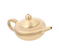 STOBAZA Miniature Brass Teapot Ornament Small Desktop Decor Retro Artistic Handheld Craft Collectible for Home Office Restaurants
