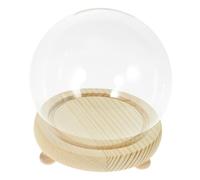 STOBAZA Miniature Glass Display Dome with Base Transparent Round Cloche Case for Micro Landscape Silk Flower Dried Flower and Small Decorative Items Elegant Tabletop Centerpiece Showcase