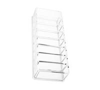 STOBAZA Multifunctional Makeup Storage Box Acrylic Cosmetic Organizing Box with Eight Compartments Grid Design Simple Shape Vertical Storage for Makeup Brush and Nail Polish
