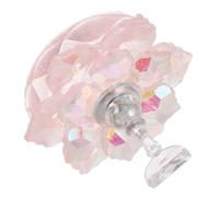 STOBAZA Nail Art Practice Stand Nail Holder Set Pink Cherry Blossom Crystal Magnet Suitable for Beginners and Press-on Manicure Use