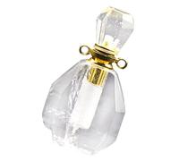 STOBAZA Natural Fluorite Crystal Perfume Pendant Bottle Necklace Elegant Essential Oil Container for Aromatherapy Lightweight Jewelry Decoration for Women No Chain