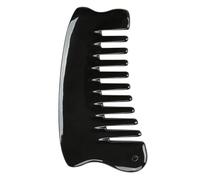 STOBAZA Natural Ox Horn Multi-Functional Scalp and Back Massage Comb, Portable Hair Scalp Massage Tool for Men and Women, Black Pocket Comb for Relaxation and Grooming