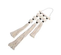 STOBAZA Nordic Handwoven Macrame Wall Decor with Flowing Tassels Scandinavian Minimalist Hanging Pendant for Bedroom Bathroom Easy to Install Home Ornament