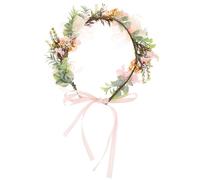 STOBAZA Pet Dog Cat Flower Collar Wedding Flower Crown Adjustable Ribbon Design Lightweight Fabric Wreath for Festivals and Parties