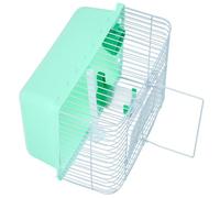 STOBAZA Portable Parrot Travel Cage Lightweight Bird Carrier with Perch Food Box Water Dispenser Easy Storage Design Abs and Iron Material for Outdoor Travel Small Animals Random Color