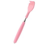 STOBAZA Portable Pink Back Scratcher and Multi-Function Back Massager with Telescopic Stainless Steel Rod for Elderly, for Body Relaxation and Tickling
