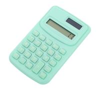 STOBAZA Portable Small Office Calculator for Students Lightweight Pocket Desktop Counting Tool in Mint Green Plastic and Silicone Easy to Carry for School and Work Use