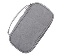 STOBAZA Portable Storage Bag Headphone Bag Simple Generous Style Strong Binding Organizes Data Cables Lightweight Oxford Cloth for Electronics Accessories Storage Grey