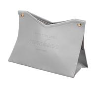 STOBAZA PU Fake Leather Tissue Box Cover with Snap Button Closure Thick PU Organizer for Standard Square Facial Napkins Grey Desk and Countertop Holder for Bathroom Bedroom Office and Car