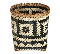 STOBAZA Rattan Trash Can Small Round Natural Wastebasket Garbage Bin for Bedroom Bathroom Kitchen Home Office Craft Laundry Utility Rooms and Garage