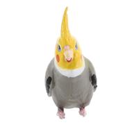 STOBAZA Realistic Cockatiel Parrot Model Figurine Solid Artificial Bird Ornament for Home Garden Decoration Lifelike Standing Bird Statue Crafted with Fine Workmanship and Selected