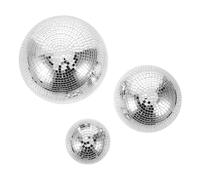 STOBAZA Reflective Glass Disco Ball Half Spheres 3Pcs Adhesive Mirror Hemisphere 7.68, 5.91, 3.86 Inch Silver Wall Mounted for Home Party Supplies and Craft Projects