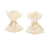 STOBAZA Removable Bowknot Rhinestone Shoe Clips Elegant and Luxurious Design 1 Pair Handmade Polyester and Metal Material for Women for Wedding and Party Heels and Flats