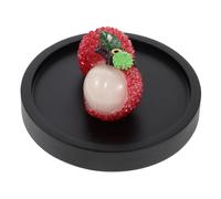 STOBAZA Resin Lychee Incense Burner with Bamboo Tray Stable Incense Stick Holder and Decorative Litchi Sculpture for Indoor Aromatherapy Tea Table Meditation and Holiday Party Decor