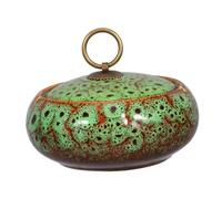 STOBAZA Retro Ceramic Ashtray with Lid Windproof Ash Holder for Smokers Stylish European Tabletop Accessory Glossy Finish Home Office Decor