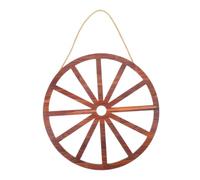STOBAZA Retro Wooden Wagon Wheel Wall Hanging Decor Rustic Wood Cartwheel Art for Bar Garage Home Garden Vintage Western Style