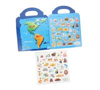 STOBAZA Reusable World Map Sticker Book for Early Learning and Cognitive Development Safe Non-toxic Material Portable Educational for Preschoolers Enhances Language and Sensory Skills