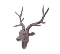 STOBAZA Rustic Resin Deer Stag Head Wall Decoration Sculpture Vintage Wall Mounted Animal Head Ornament for Home Office Living Study Bedroom Hall Art