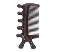 STOBAZA Sandalwood Hair Massager Comb with Ergonomic Grip and Hair Detangling Function, 5-Tooth Scalp Massage Tool for Arms and Neck, for Daily Routine and Relaxation Therapy