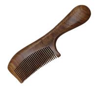 STOBAZA Sandalwood Wooden Hair Comb round Handle, Large Size 20.5x5.5cm, Fine Teeth Smooth Massage Comb for Women’s Hair Care and Styling