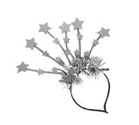STOBAZA Silver Five-Pointed Star Shine Sequins Headband, Party Hair Hoop for Women, Performance Hair Accessory for Festival and Celebration