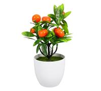 STOBAZA Simulation Potted Orange Tree, Realistic Plant Bonsai Decoration, Desktop Faux Bonsai Ornament for Home and Office Decor, Multi-Color, 10.2 X 6.7 X 5.1 Inches