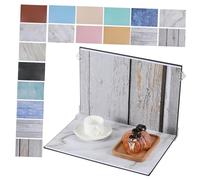 STOBAZA Small Product Photography Backdrop Kit for Jewelry Cosmetics Flat Lay Photo Background Board with Multiple Patterns Clips Included Creative Styling Props for Food Mini Items