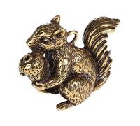 STOBAZA Solid Brass Squirrel Keychain Pendant Desktop Decoration Incense Stick Holder Charming Bag Hanging Ornament Vintage Style