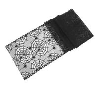 STOBAZA Spiderweb Table Runner Black Lace Halloween Tablecloth Spooky Party Table Decor Indoor Dining Decoration 71In X 12In