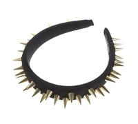 STOBAZA Spiked Studded Punk Headband Black Goth Hair Accessory Lightweight Stable Fit Non-slip Halloween Party Headpiece for Women